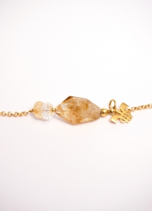 pulsera de plata piedra amarilla natural