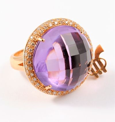 anillo tressor amatista oro