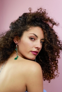 pendientes largos verdes