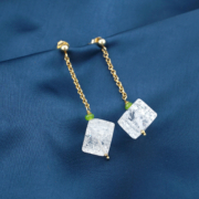 Pendientes cuarzos craquelados largos